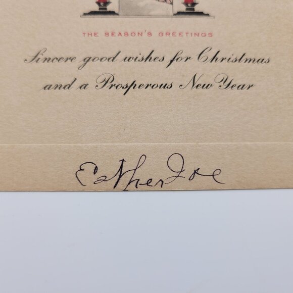 Vintage Christmas Greeting Card Signed Esther Collectible Holiday Crafting Retro - Picture 3 of 6